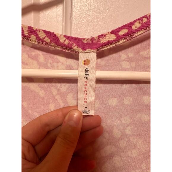 Anthropologie Daily Practice Wrap Top Pink Combo Size Medium - Picture 6 of 8